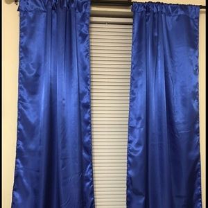 Royal Blue Satin Curtains